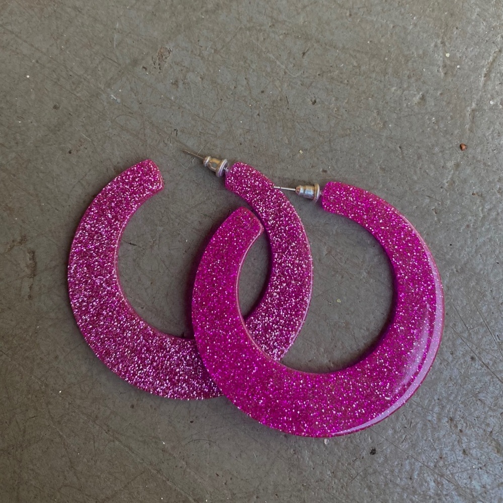 funky 60’s glitter hoops